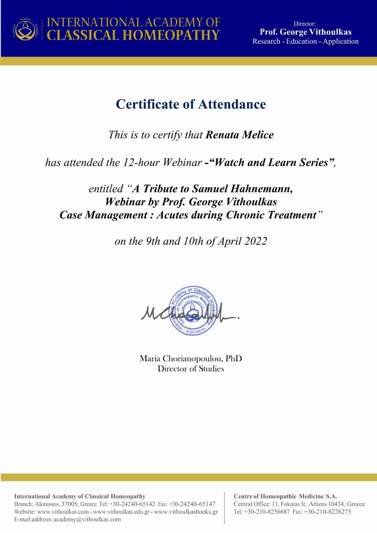 Certificate